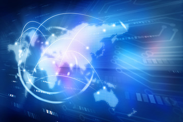 Obraz premium Digital world , global internet technology .