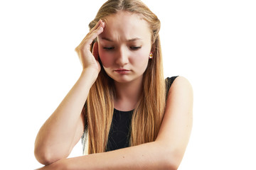 Fototapeta premium Blonde woman suffering with headache