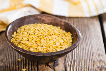 Raw yellow Lentils