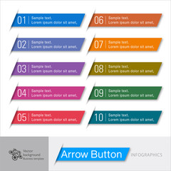 Infographic Vector Arrow Button - obrazy, fototapety, plakaty