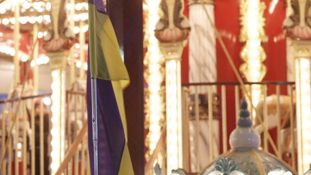 Ukrainian flag on carousel