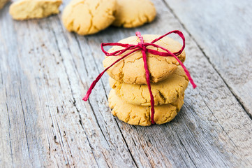 Christmas cookies with ribbon