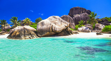 Seychelles - La digue island scenery - obrazy, fototapety, plakaty