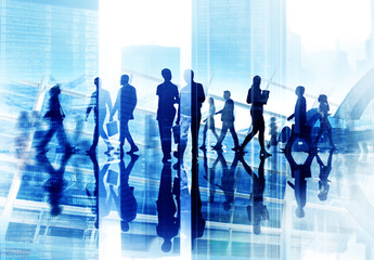 Diversity Business People Coorperate Rush Hour Concept