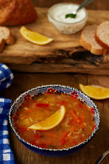 Rassolnik. Traditional russian soup.