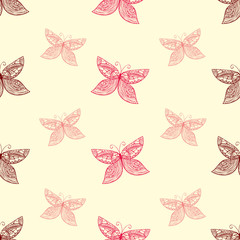 Beautiful seamless pattern with butterflies