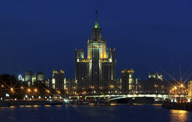 Stalin's empire architecture. High-rise in soviet style.