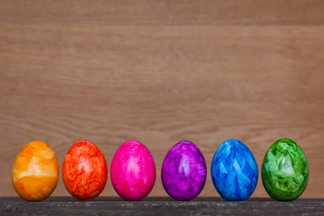 Easter Eggs rainbow colors copyspace