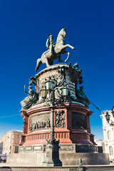 Fototapeta na wymiar The monument to Nicholas I (1859) in St. Petersburg, Russia