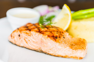 Salmon fish fillet grilled steak