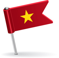 Vietnamese pin icon flag. Vector illustration