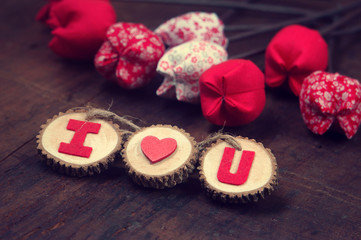 Valentine background, I love you message