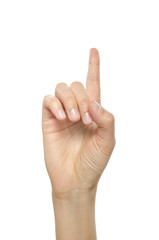 Counting woman hands one.