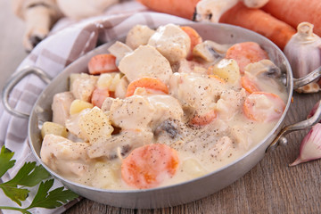 meat, vegetable and cream