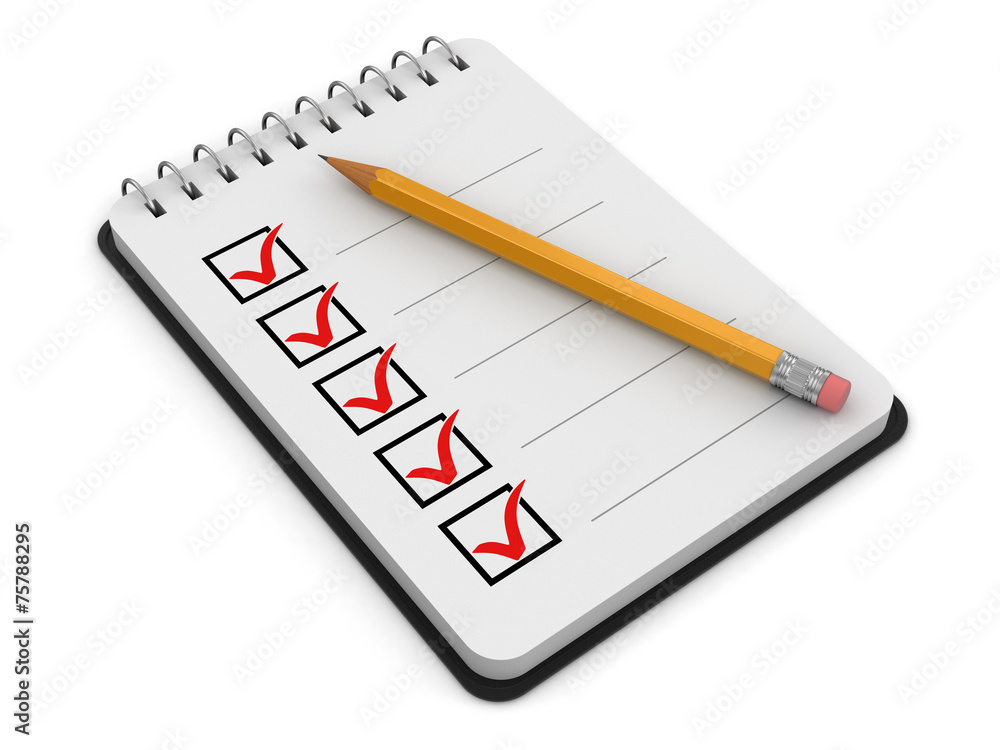 Poster notepad checklist (clipping path included)
