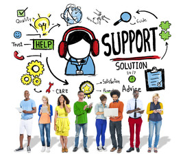 Support Solution Advice Help Care Satisfaction Quality Concept