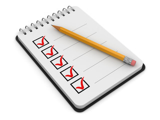 Notepad Checklist (clipping path included)