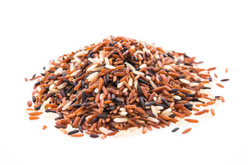 Rice brown isolated on white background