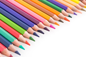 Colorful pencil isolated on white background