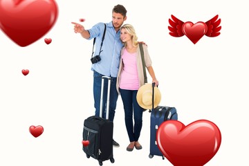 Composite image of valentines couple