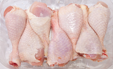 Raw chicken little legs