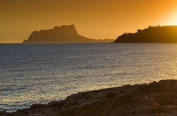 sunset in calpe,spain