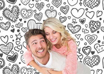 Composite image of valentines couple