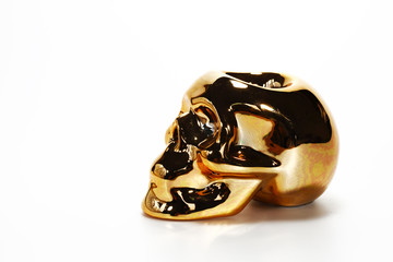 Gold and silver skull.