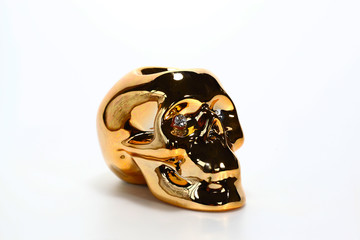 Gold and silver skull.