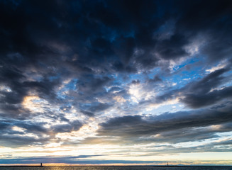 Sunset on lighthouse and lookout