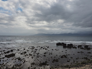 A gloomy scene near the sea