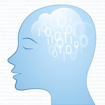 blue head with data cloud inside #3