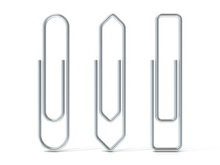 Paper clips, Three basic shapes. Silver