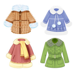 set of winter clothes for children