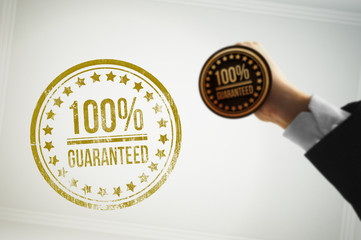 Guarantee a customer with a golden stamp - 75794826
