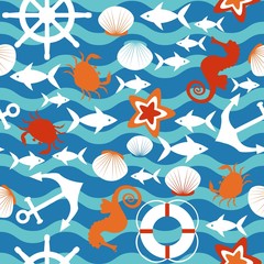 Sea seamless pattern