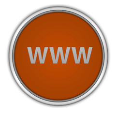 www circular icon on white background