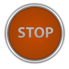 stop circular icon on white background