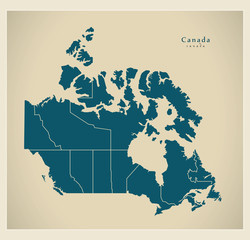 Modern Map - Canada with regions CA