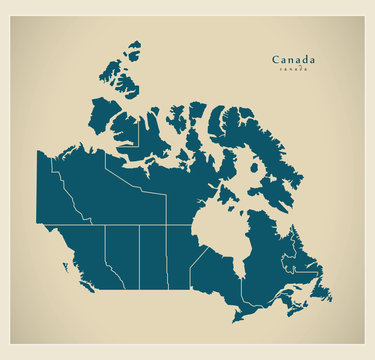 Modern Map - Canada With Regions CA