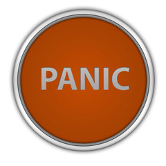 panic circular icon on white background