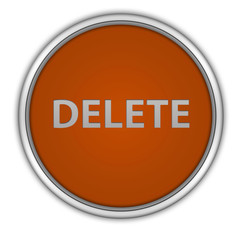 delete circular icon on white background