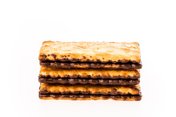 closeup biscuit on white background