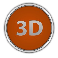3d circular icon on white background