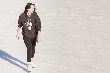 Young girl at the ice rink