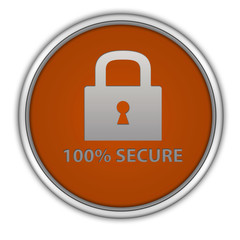Lock circular icon on white background