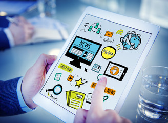 Breaking News  Follow Media Searching Concept