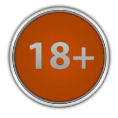 Obraz premium 18+ circular icon on white background