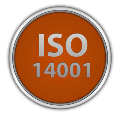 Iso 14001 circular icon on white background