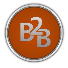 B2B circular icon on white background